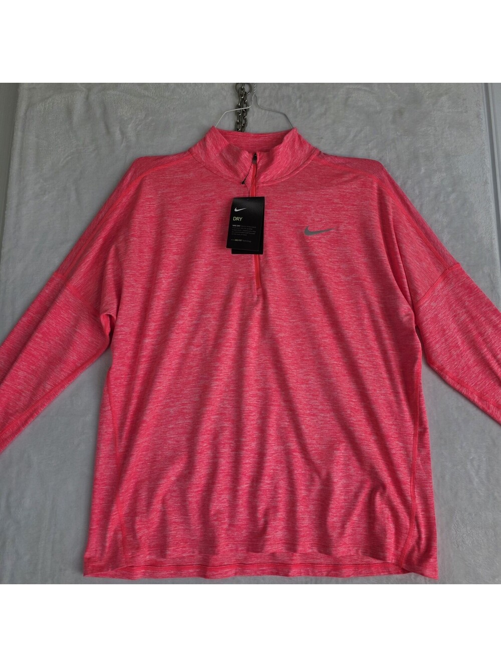 Nike Dry Element Half-Zip Long-Sleeve Running Shirt Neon Pink Women’s XL NWT